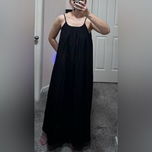 ✨Black Cotton Maxi Dress- Adjustable Straps, Lined, Fits S - L ✨